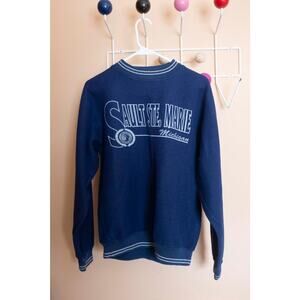 Vintage Sault Ste Marie Fleece Crewneck Sweatshirt | Navy Blue